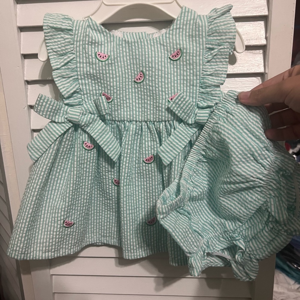 0/3 Starting out watermelon top and bottoms. Super sweet summer outfit
